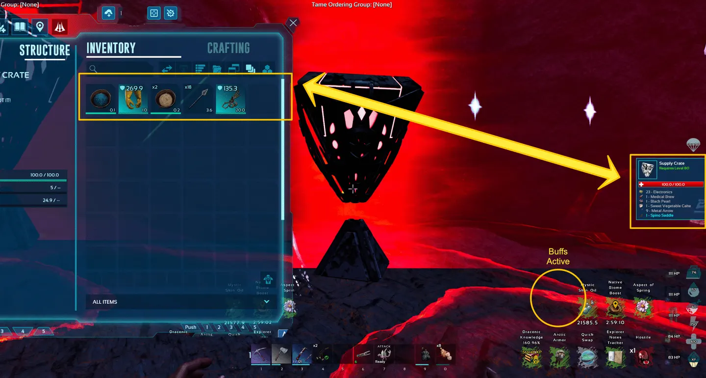 Supply crate preview while loot quality buffs are active