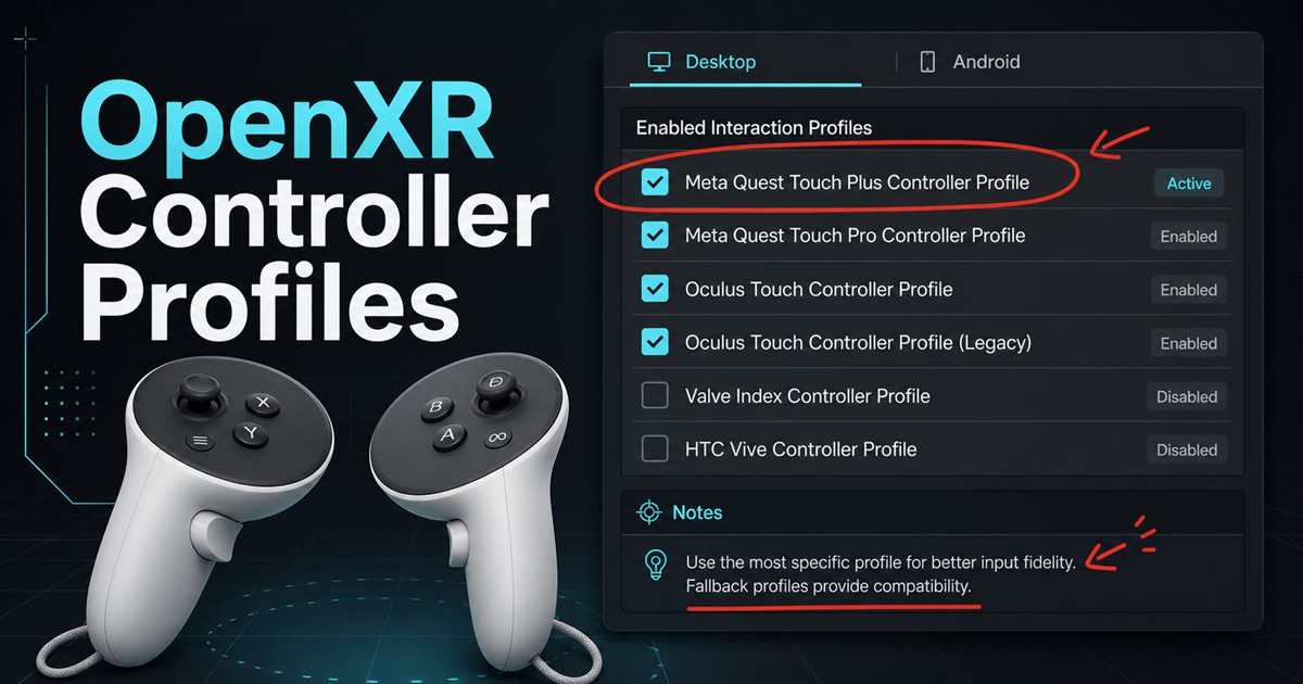 Unity OpenXR: Setting Up Meta Quest Controller Profiles