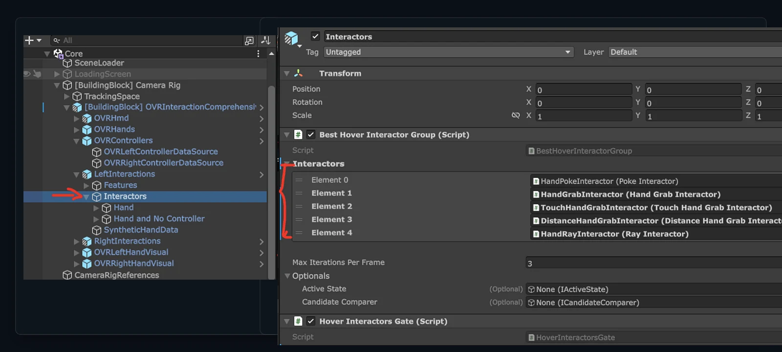 OVRInteractionComprehensiveRig hand interactors with Unity viewport blurred